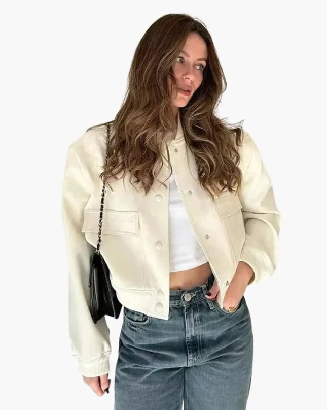 Women’s Bomber Jacket with Flap Pockets