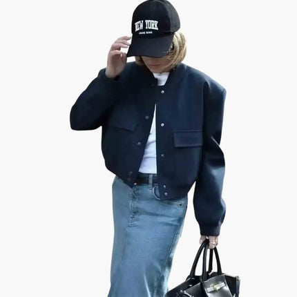 Women’s Bomber Jacket with Flap Pockets