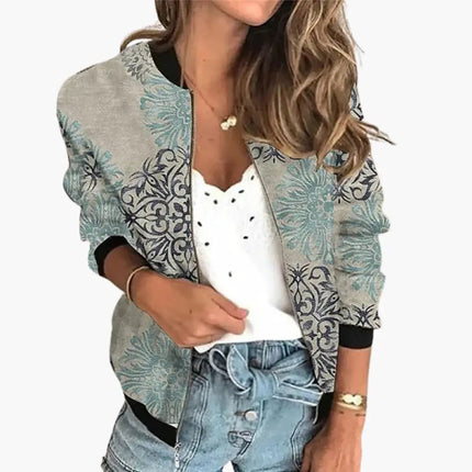 Women’s Bomber Jacket with Printed Surface