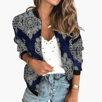 Women’s Bomber Jacket with Printed Surface