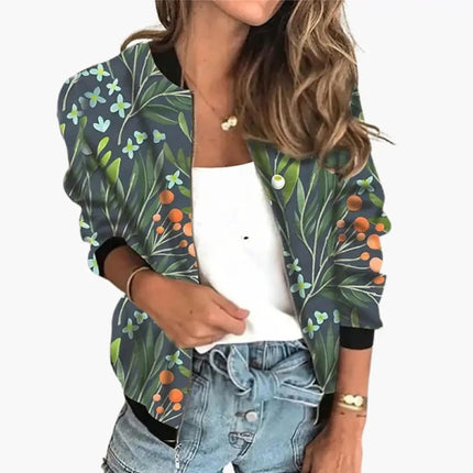 Women’s Bomber Jacket with Printed Surface