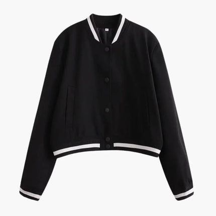 Women’s Bomber Jacket with Zip Front and Front Pockets