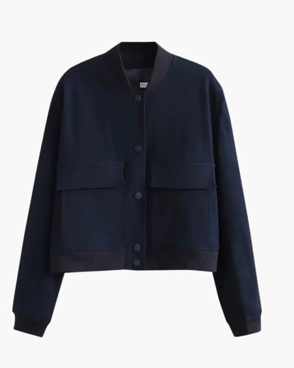Women’s Bomber Jacket with Zipper and Elastic Cuffs