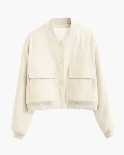 Women’s Bomber Jacket with Zipper and Elastic Cuffs