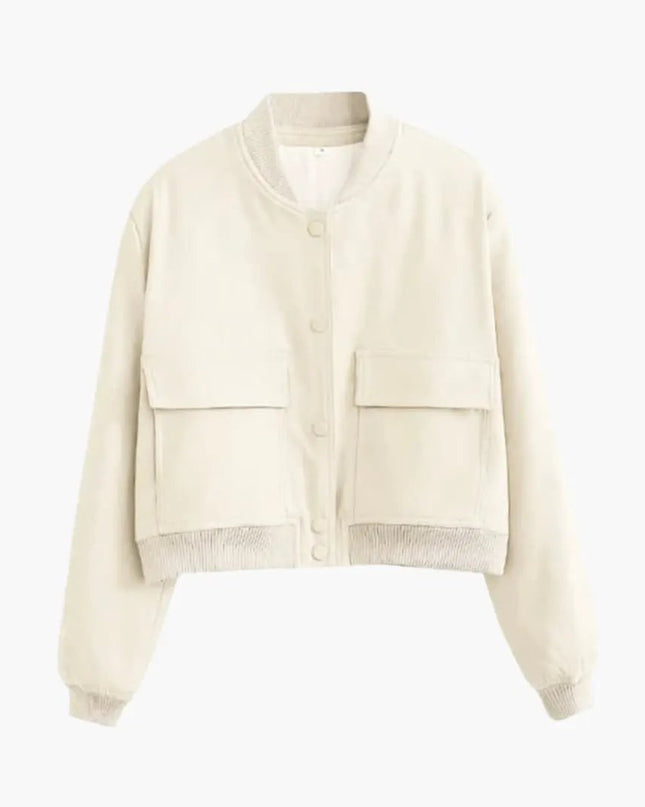 Women’s Bomber Jacket with Zipper and Elastic Cuffs