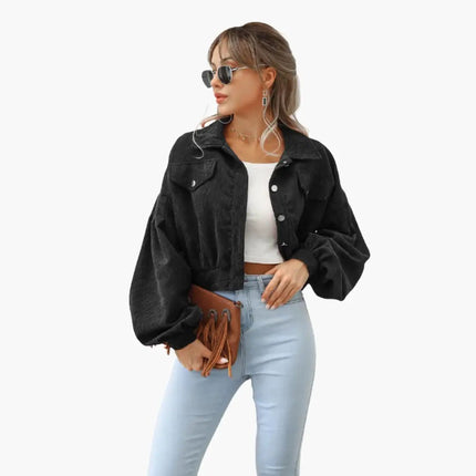 Women’s Bomber Jacket with Zipper and Pockets