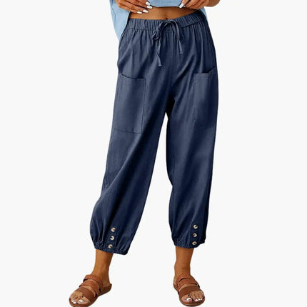 Women’s Casual Pants with Drawstring and Side Pockets