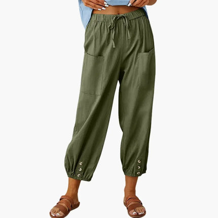 Women’s Casual Pants with Drawstring and Side Pockets