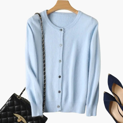 Women’s Classic Knit Cardigan with Button Fastening and Ribbed Cuffs