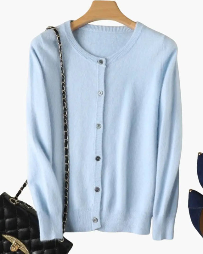 Women’s Classic Knit Cardigan with Button Fastening and Ribbed Cuffs