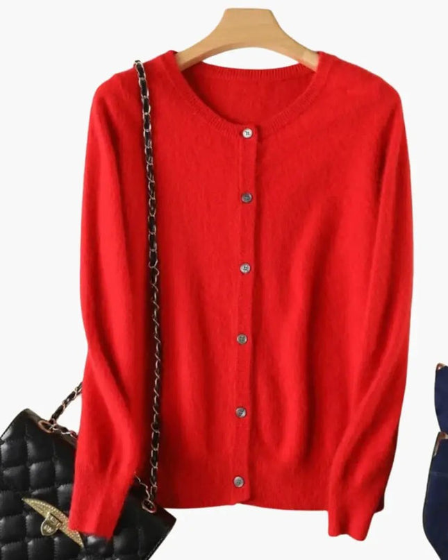 Women’s Classic Knit Cardigan with Button Fastening and Ribbed Cuffs