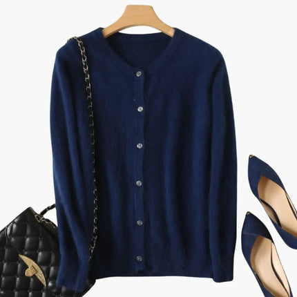 Women’s Classic Knit Cardigan with Button Fastening and Ribbed Cuffs