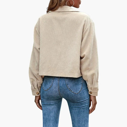 Women’s Corduroy Transitional Jacket with Lapel Collar