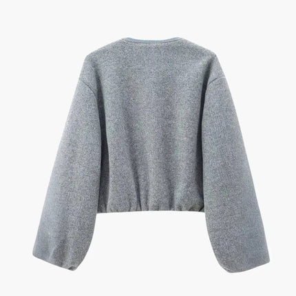 Women’s Cropped Jacket with Zipper Closure