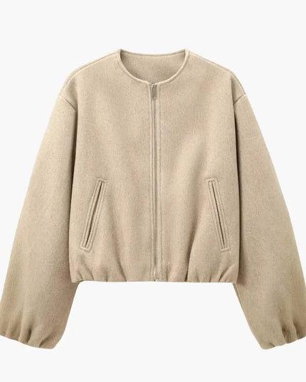 Women’s Cropped Jacket with Zipper Closure