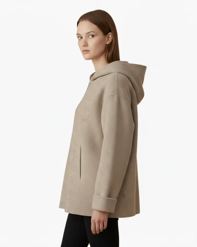 Women’s Hooded Jacket with Zipper and Pockets