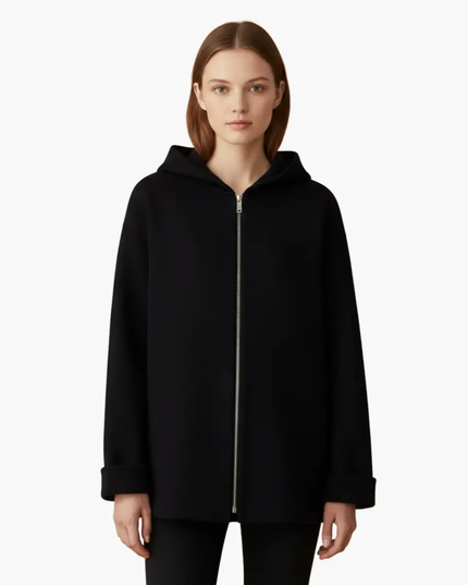Women’s Hooded Jacket with Zipper and Pockets