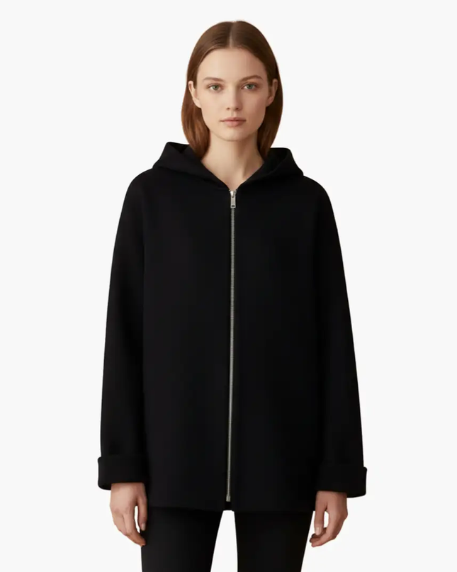 Women’s Hooded Jacket with Zipper and Pockets