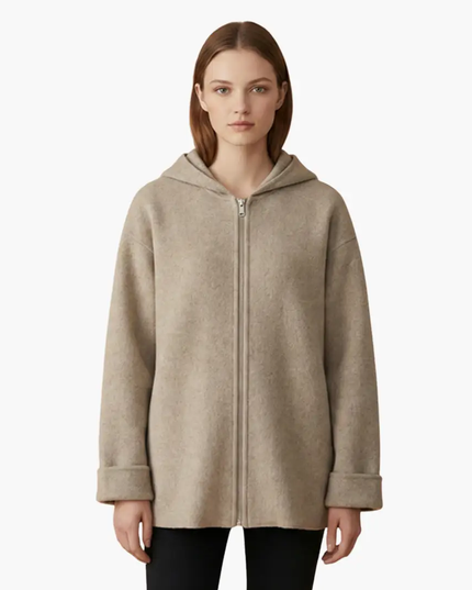 Women’s Hooded Jacket with Zipper and Pockets