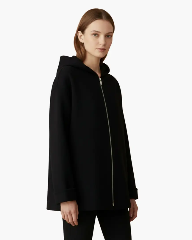 Women’s Hooded Jacket with Zipper and Pockets