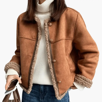 Women’s Jacket with Sherpa-Style Trim