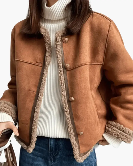 Women’s Jacket with Sherpa-Style Trim