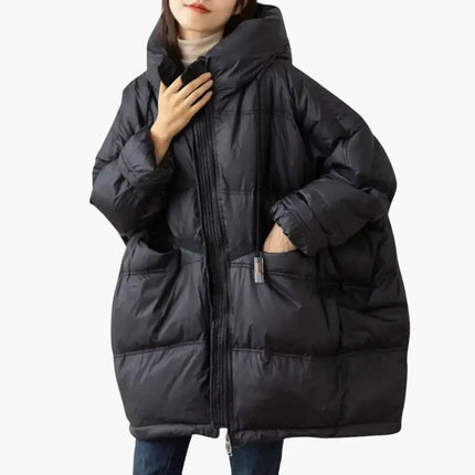 Women’s Padded Jacket with Hood and Front Pockets