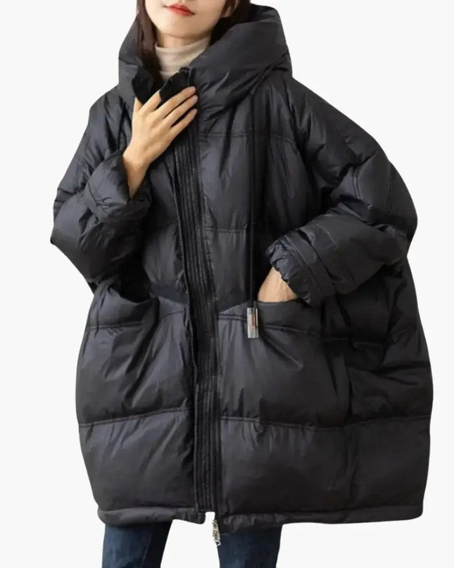 Women’s Padded Jacket with Hood and Front Pockets