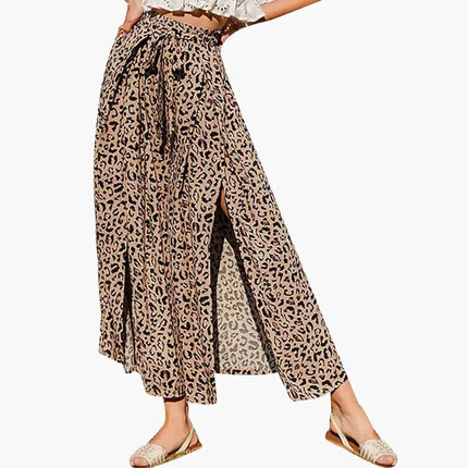 Women’s Palazzo Pants with Elastic Waistband and Floral Design