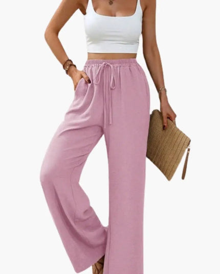 Women’s Palazzo Pants with Elastic Waistband and Practical Pockets