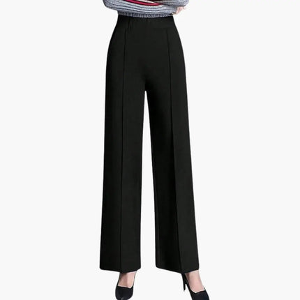 Women's Palazzo Pants with High Waist and Side Pleats