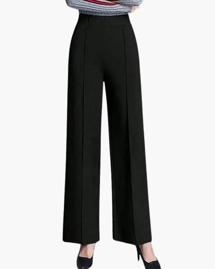 Women's Palazzo Pants with High Waist and Side Pleats