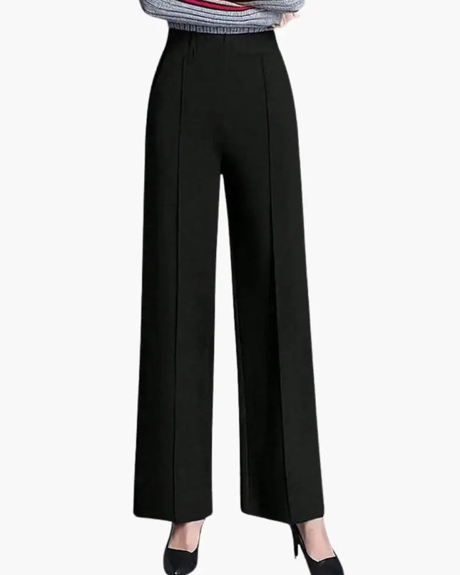 Women's Palazzo Pants with High Waist and Side Pleats
