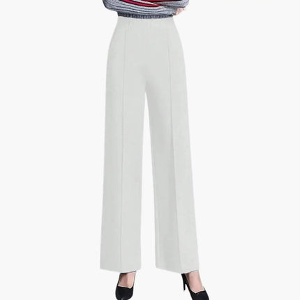 Women's Palazzo Pants with High Waist and Side Pleats