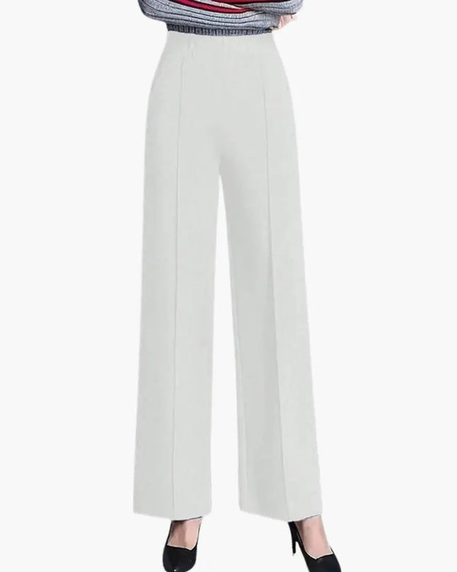 Women's Palazzo Pants with High Waist and Side Pleats
