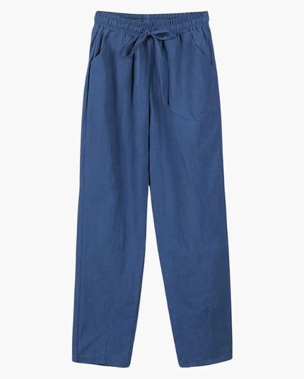 Women’s Pants with Drawstring Waist and Rolled Hem