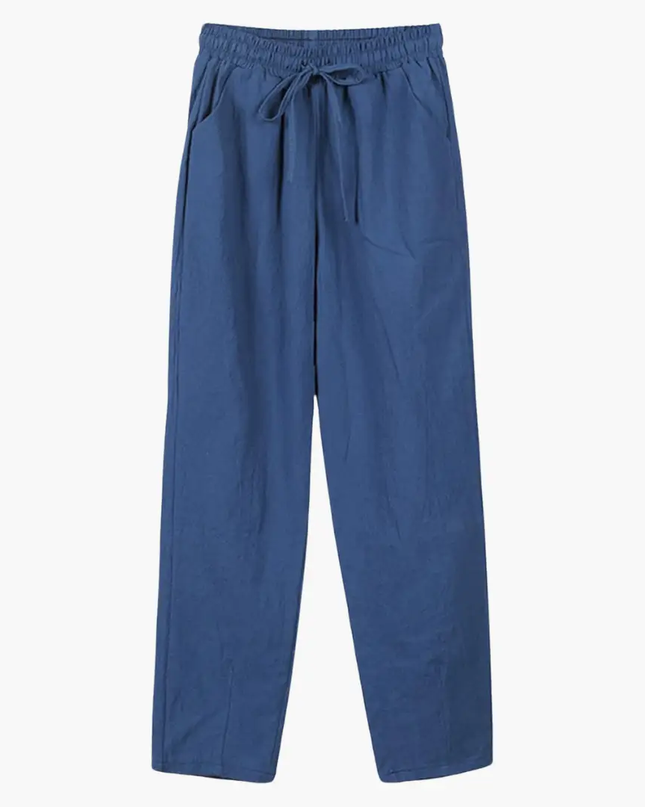 Women’s Pants with Drawstring Waist and Rolled Hem