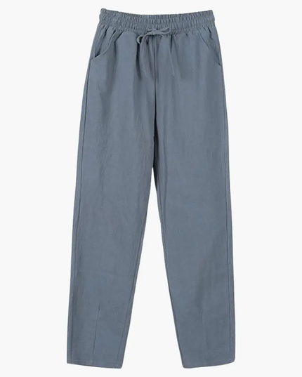 Women’s Pants with Drawstring Waist and Rolled Hem