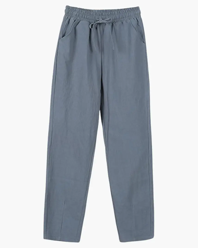 Women’s Pants with Drawstring Waist and Rolled Hem