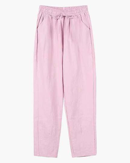 Women’s Pants with Drawstring Waist and Rolled Hem