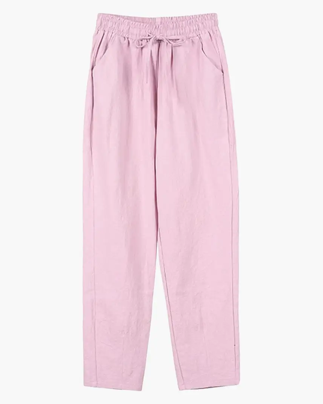 Women’s Pants with Drawstring Waist and Rolled Hem