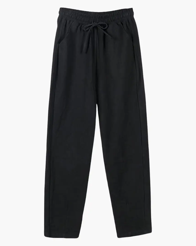 Women’s Pants with Drawstring Waist and Rolled Hem