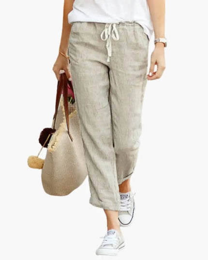 Women’s Summer Pants with Adjustable Waist and Side Pockets