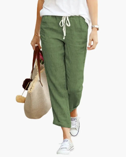 Women’s Summer Pants with Adjustable Waist and Side Pockets