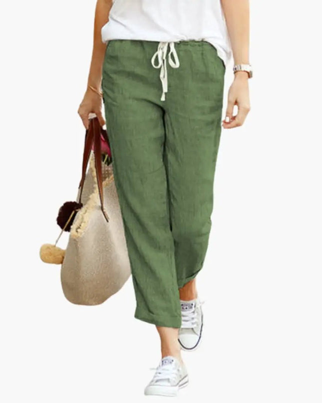 Women’s Summer Pants with Adjustable Waist and Side Pockets
