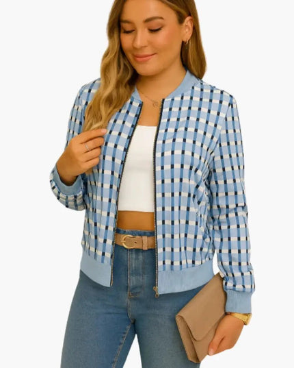 Women’s Transitional Jacket with Check Pattern