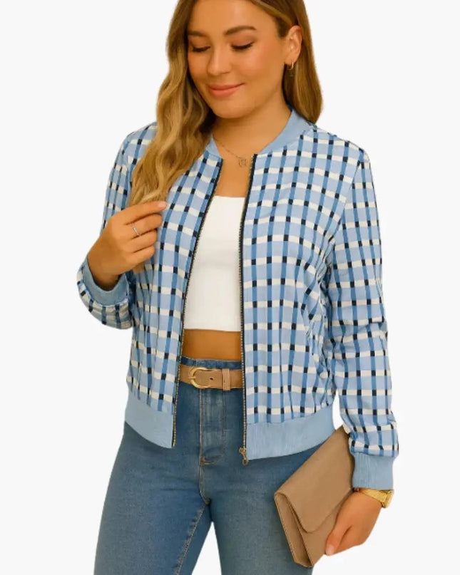 Women’s Transitional Jacket with Check Pattern