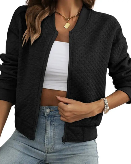 Women’s Zip Closure Casual Bomber Jacket
