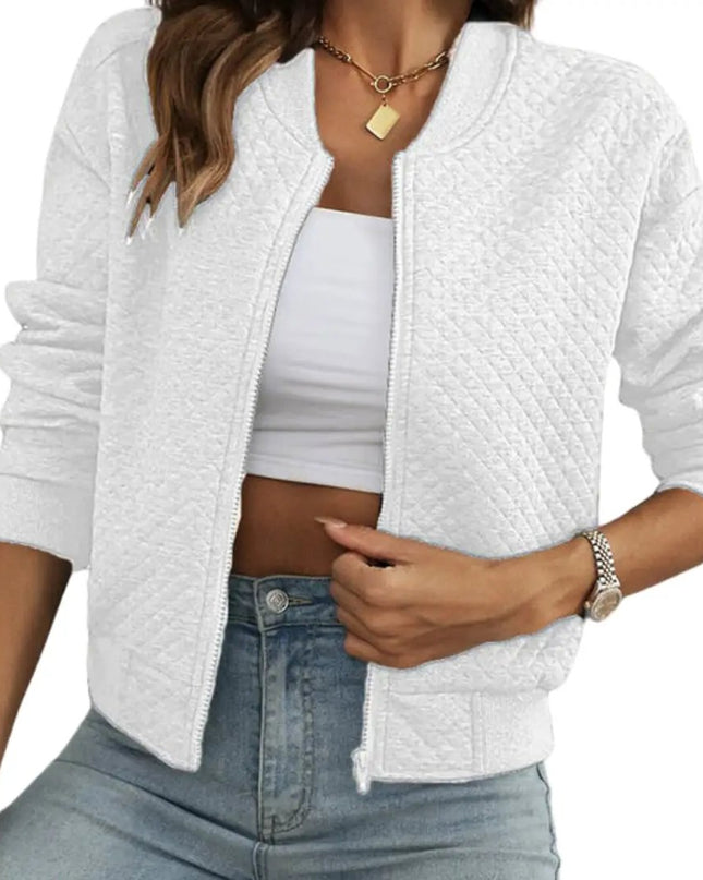 Women’s Zip Closure Casual Bomber Jacket