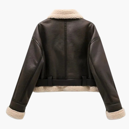 Women’s Zip Jacket with Belted Hem and Inner Lining